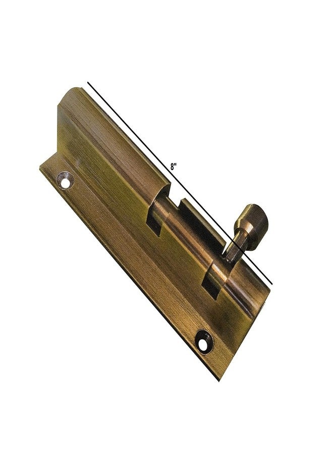 AUTM Aluminium Super Marble Tower Bolt Extra Height for Cranked Areas. Solid, Premium Tower Bolt for Wooden Doors. Decorative Door Latch for Security & Home Décor (Antique Finish, 8") 290 Grams - Image 2